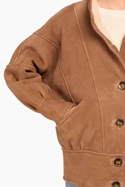 JANICE Leer^Lammy Coat Dames Seth Bruin