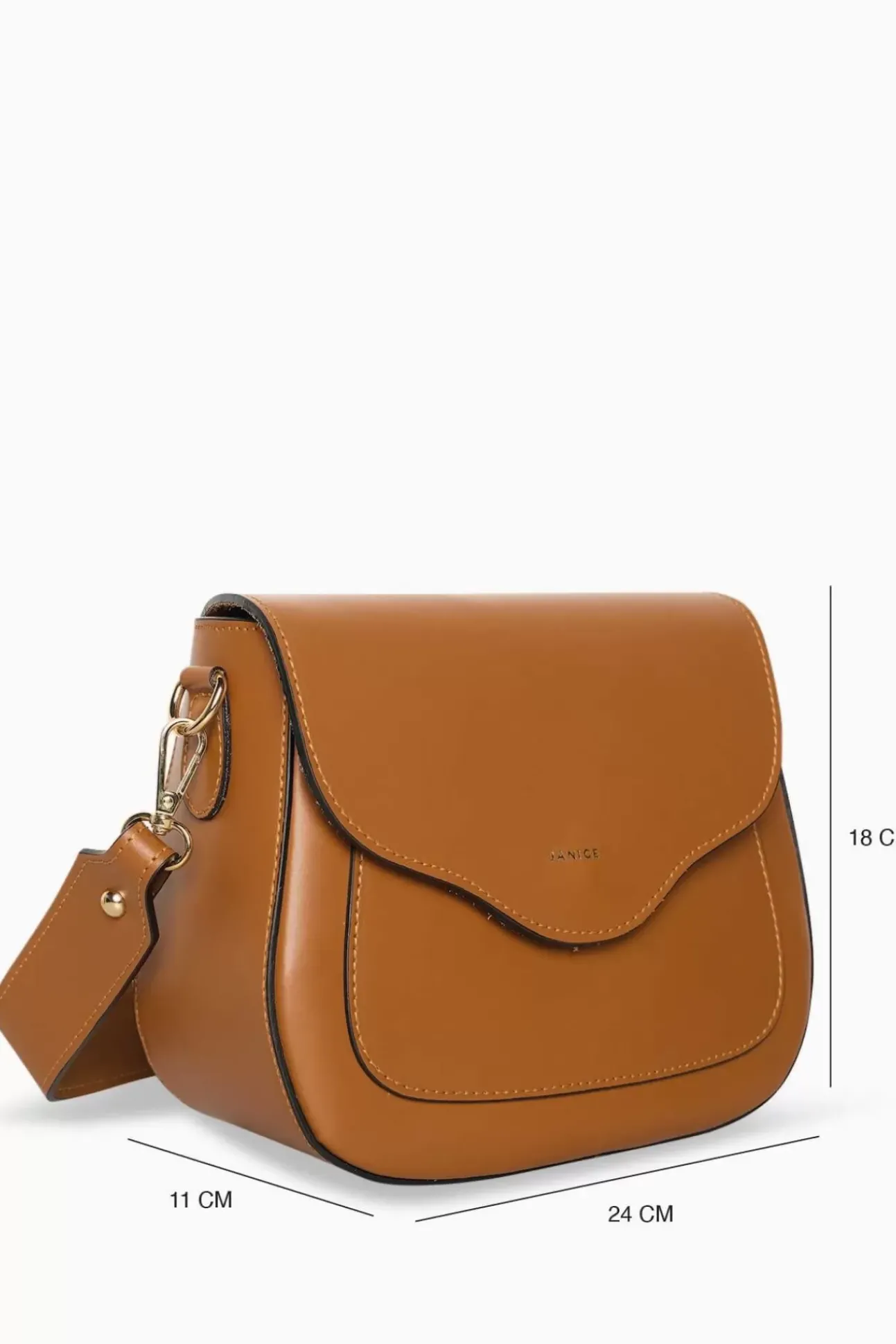 JANICE Tassen^Leren Crossbody Dames Nixon Cognac