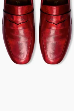 JANICE Loafers^Loafer Dames Leer Burt Rood