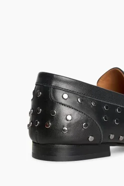JANICE Loafers^Loafer Dames Leer Studs Burt Zwart