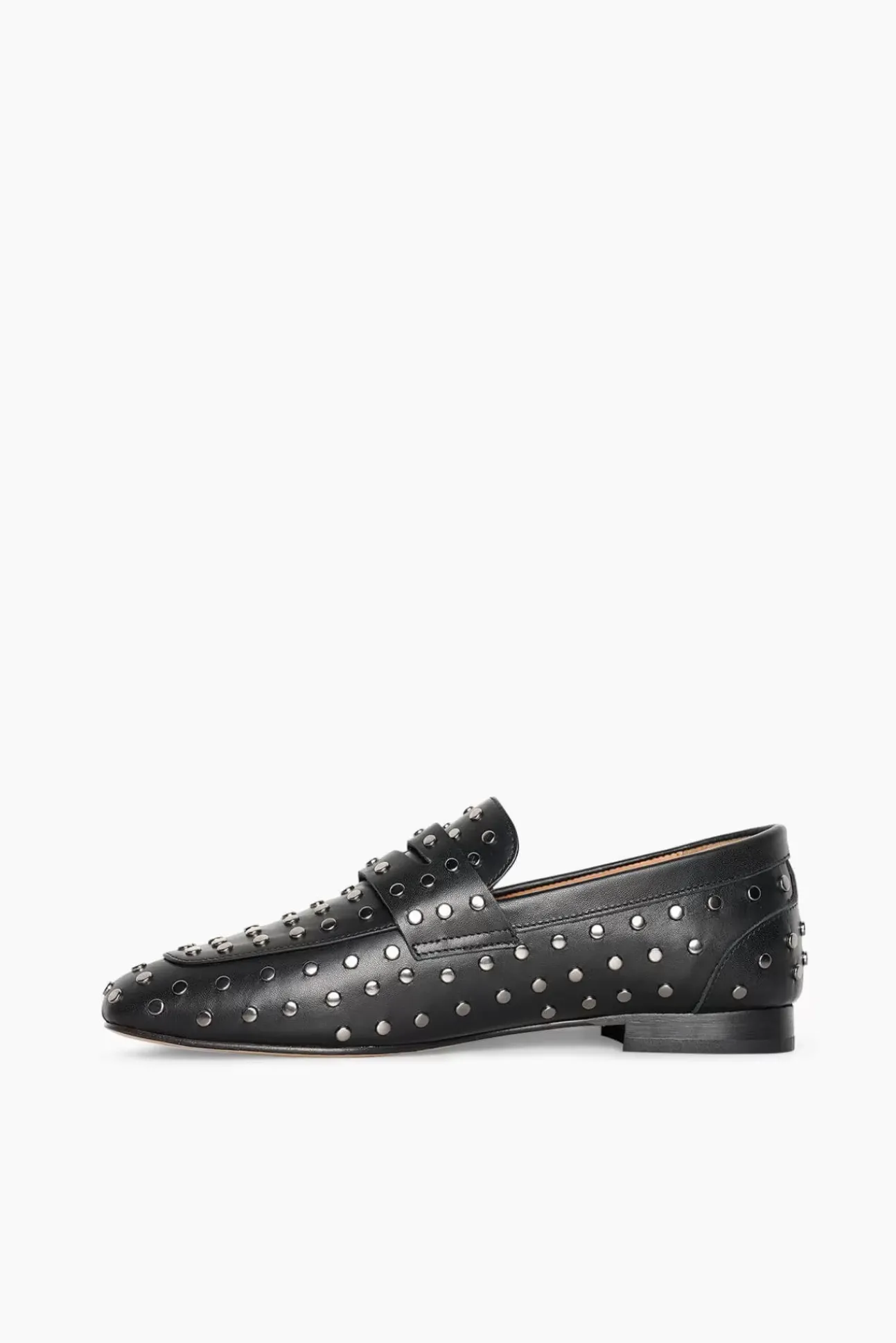JANICE Loafers^Loafer Dames Leer Studs Burt Zwart