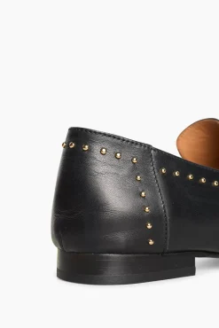 JANICE Loafers^Loafer Dames Leer Zwart Burt Studs Gold