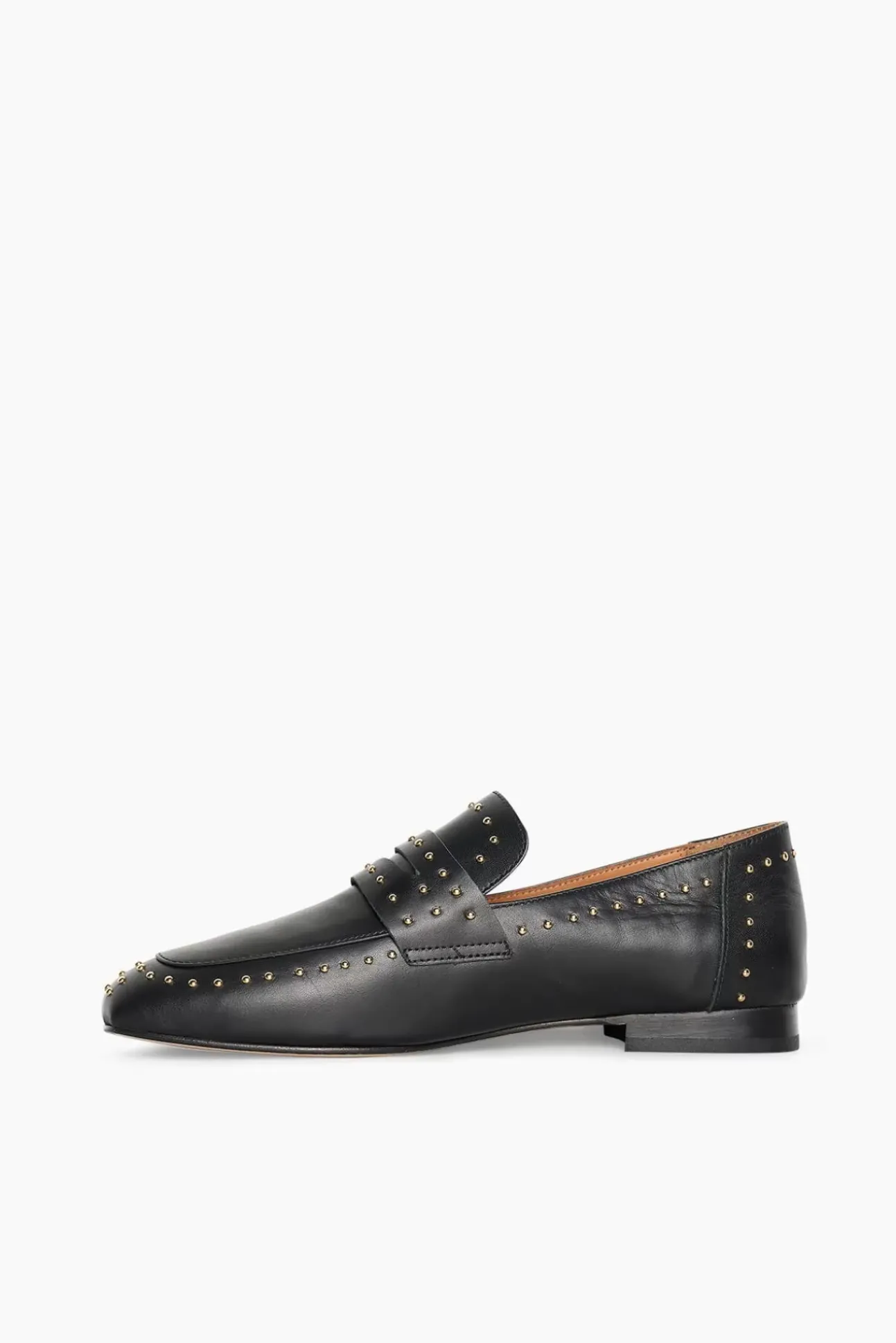 JANICE Loafers^Loafer Dames Leer Zwart Burt Studs Gold