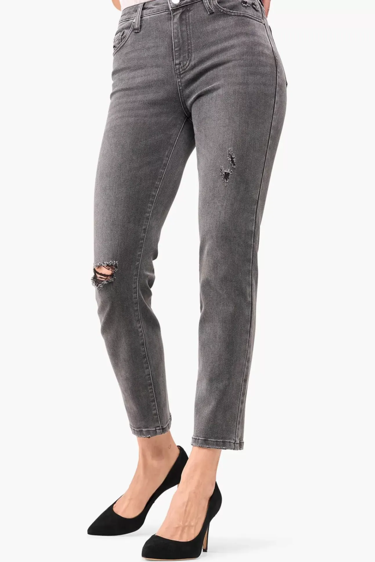 JANICE Denim^Mom Jeans Cooper Destroyed Grijs 811