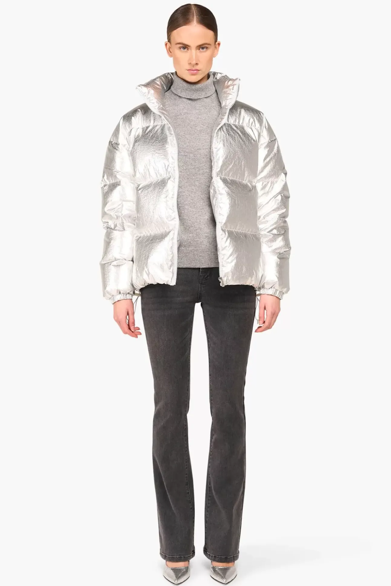 JANICE Jassen^Puffer Jas Dames Jax Silver