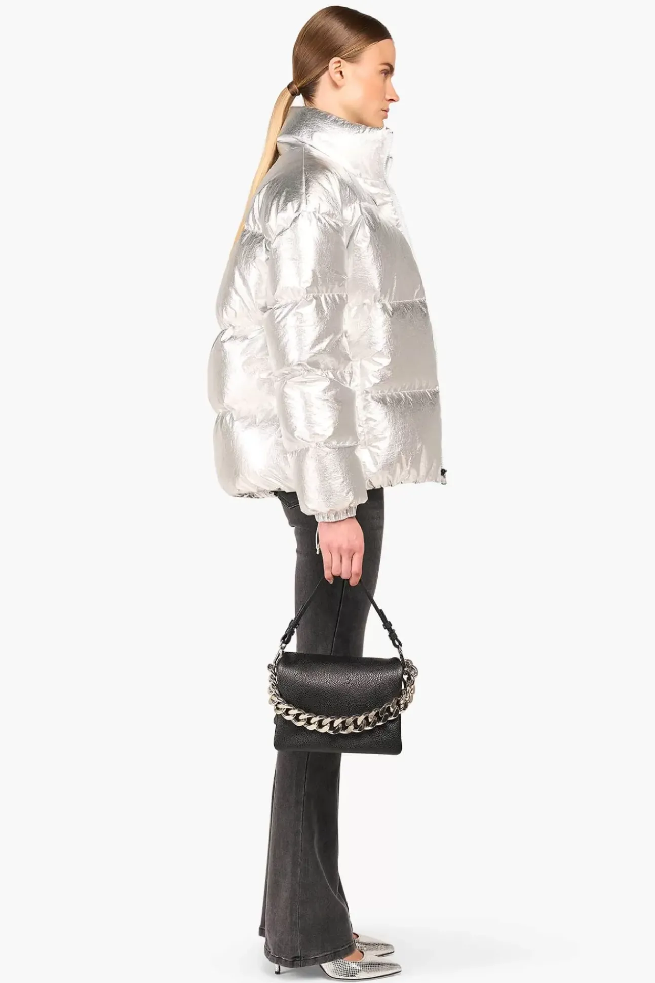 JANICE Jassen^Puffer Jas Dames Jax Silver