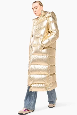 JANICE Jassen^Puffer Jas Dames Lang Derrick Gold