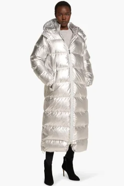 JANICE Jassen^Puffer Jas Dames Lang Derrick Silver