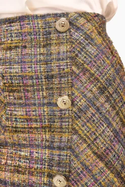 JANICE Rokken^Rok Tweed Lurex Dwight Groen