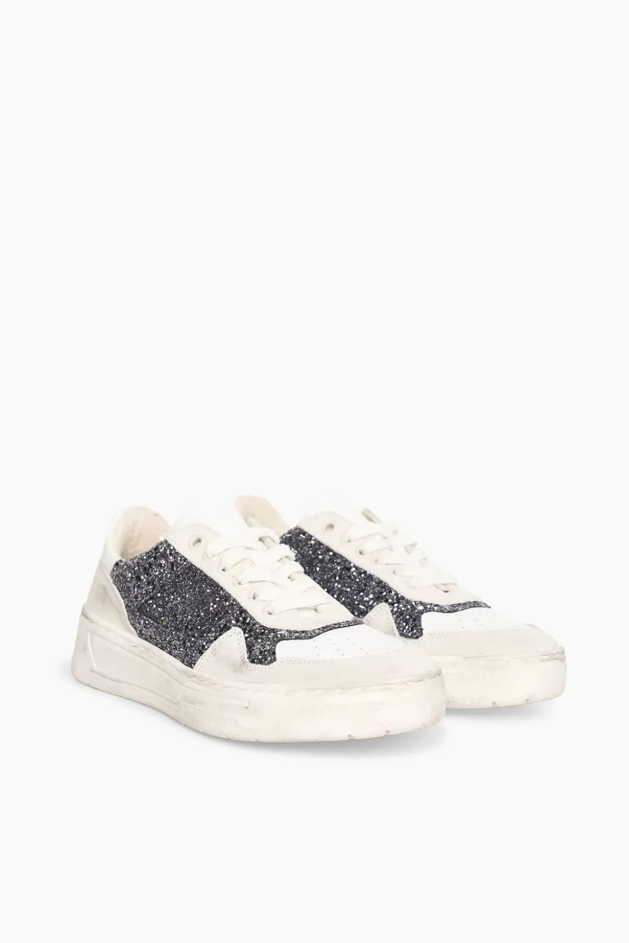 JANICE Sneakers^Sneakers Dames Duncan Grey Gun Metal Glitters
