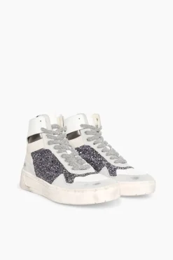JANICE Sneakers^Sneakers Dames Duncan Hightop Gun Metal Glitters