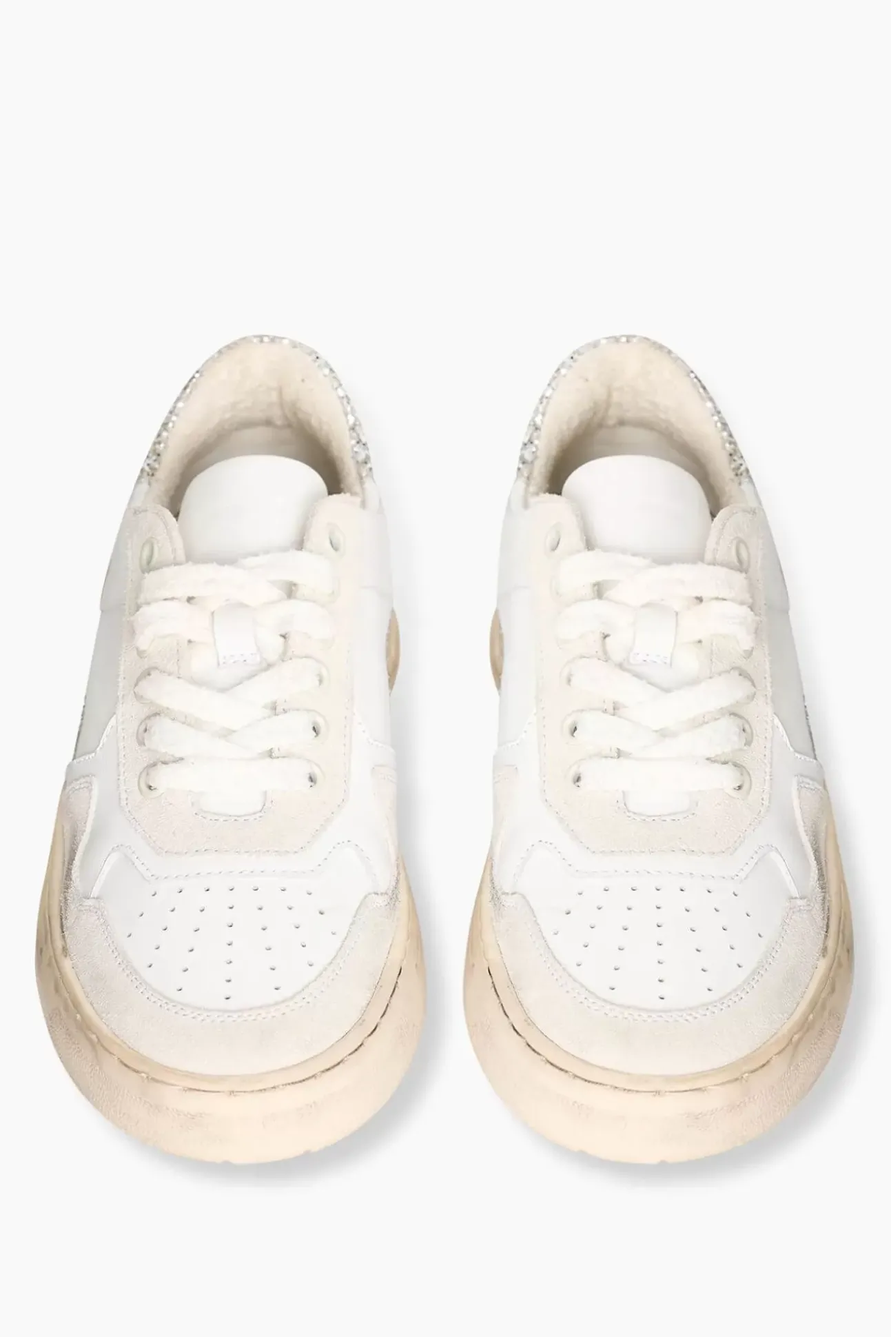 JANICE Sneakers^Sneakers Dames Duncan White Silver Glitters
