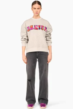 JANICE Sweaters & Truien^Sweater Dames Andy Logo Grijs
