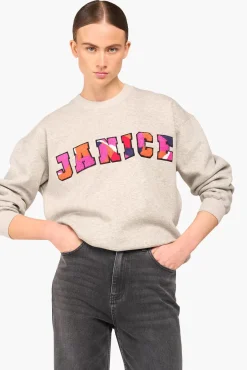 JANICE Sweaters & Truien^Sweater Dames Andy Logo Grijs