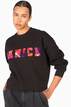 JANICE Sweaters & Truien^Sweater Dames Andy Logo Zwart