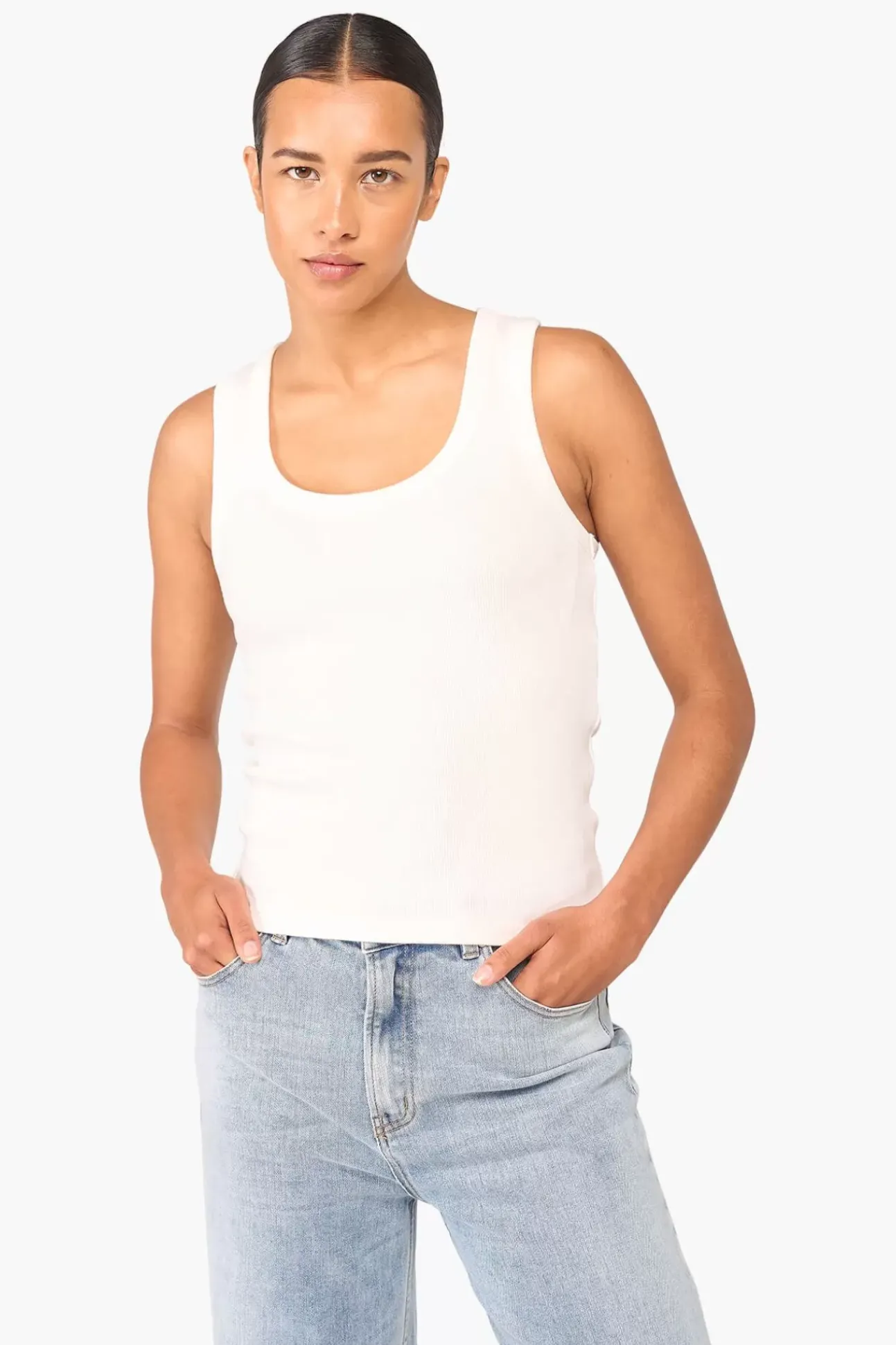 JANICE T-Shirts^Tanktop Dames Katoen Joni White