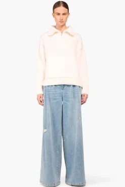 JANICE Sweaters & Truien^Trui Dames Merino Wol Abel Off White