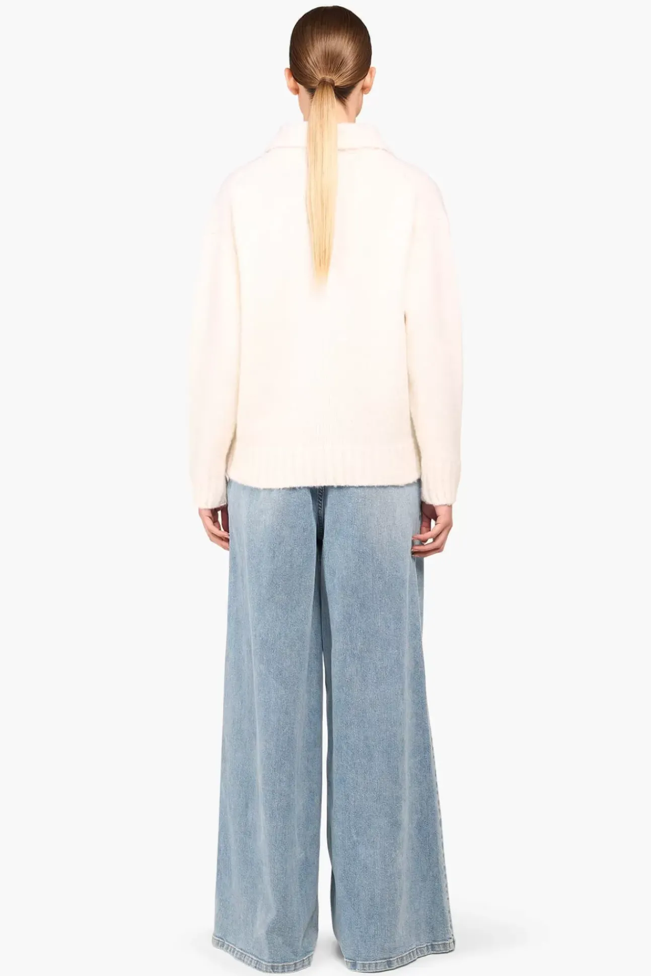 JANICE Sweaters & Truien^Trui Dames Merino Wol Abel Off White