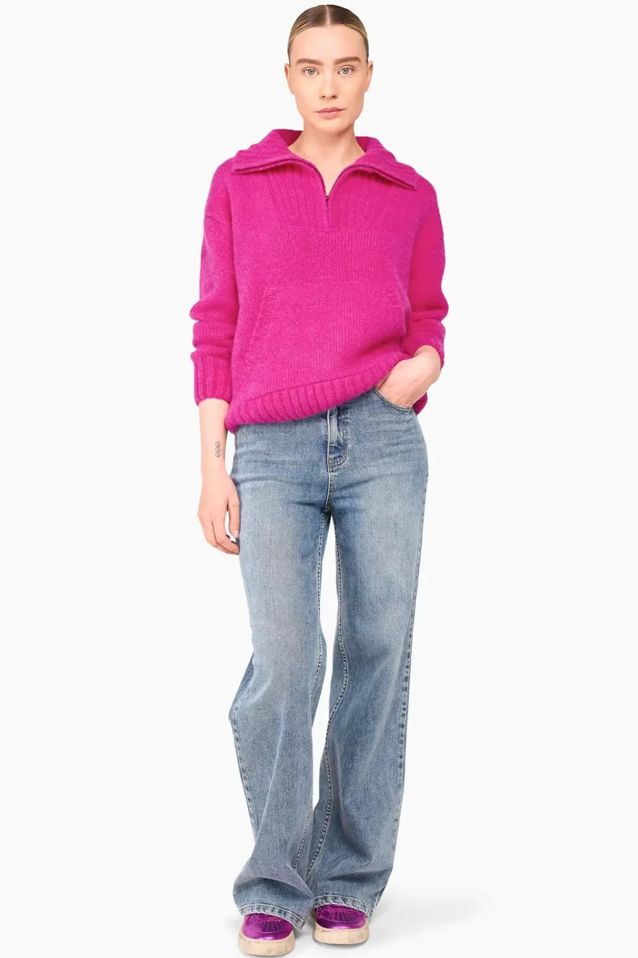 JANICE Sweaters & Truien^Trui Dames Merino Wol Abel Roze