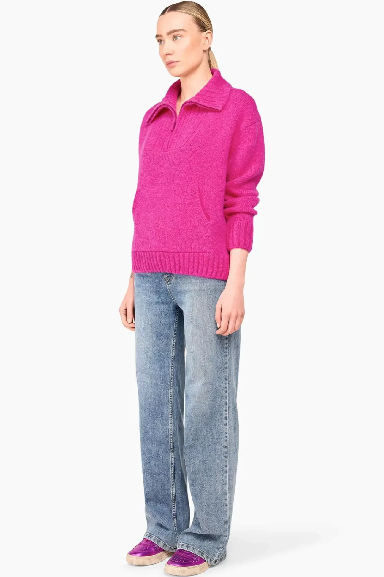 JANICE Sweaters & Truien^Trui Dames Merino Wol Abel Roze
