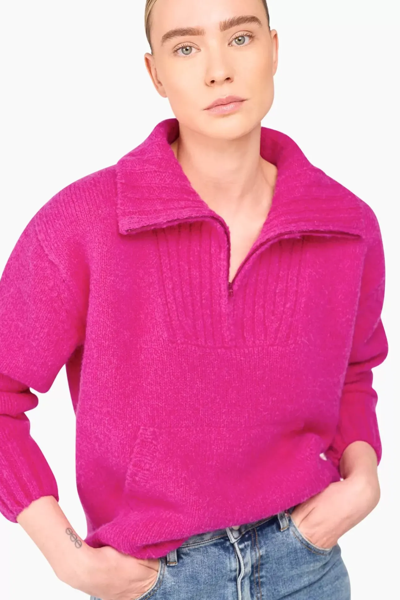 JANICE Sweaters & Truien^Trui Dames Merino Wol Abel Roze
