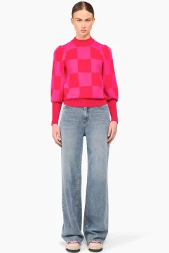 JANICE Sweaters & Truien^Trui Gebreid Pof Mouw Jay Ruiten