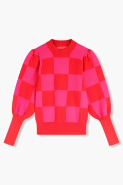 JANICE Sweaters & Truien^Trui Gebreid Pof Mouw Jay Ruiten