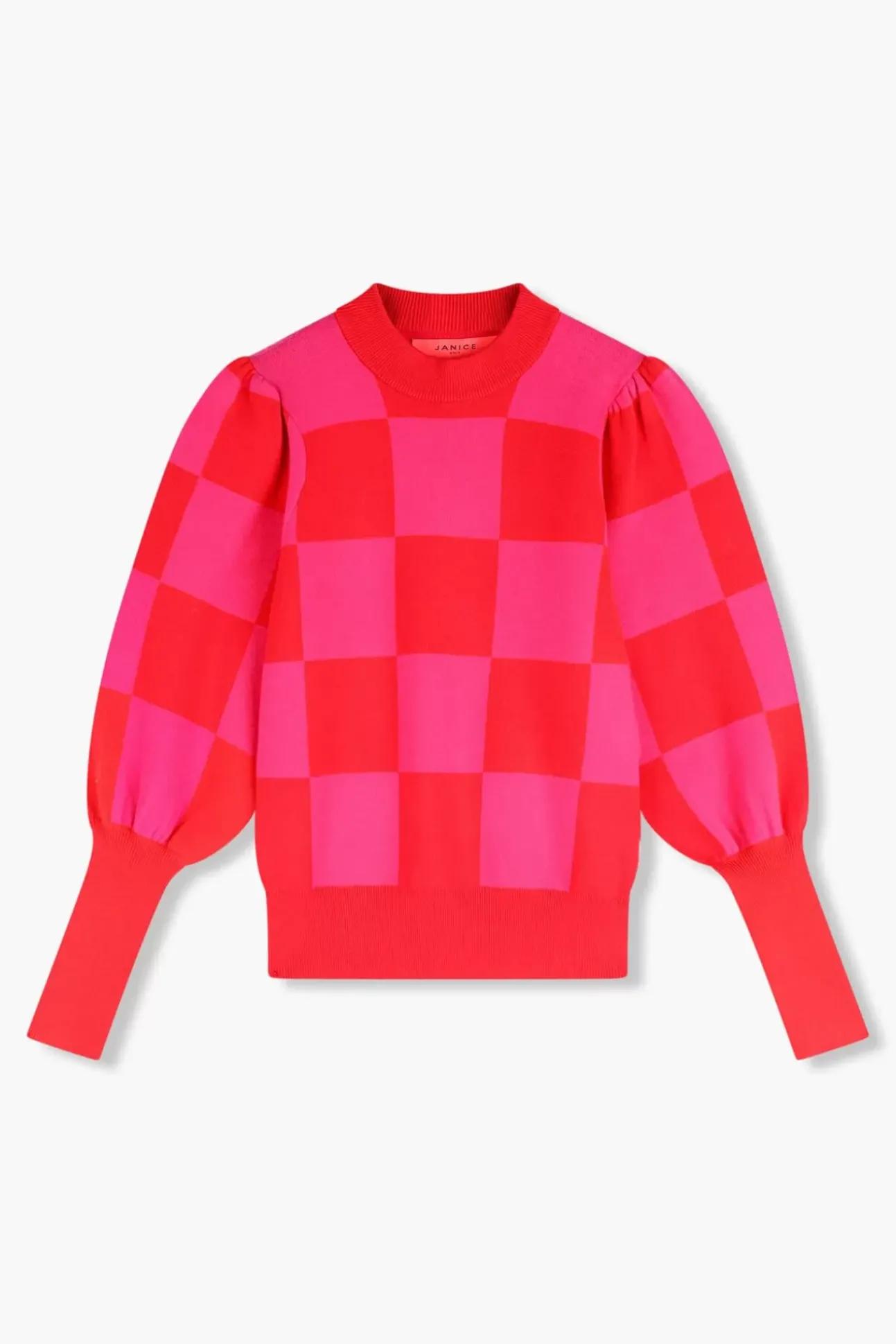 JANICE Sweaters & Truien^Trui Gebreid Pof Mouw Jay Ruiten