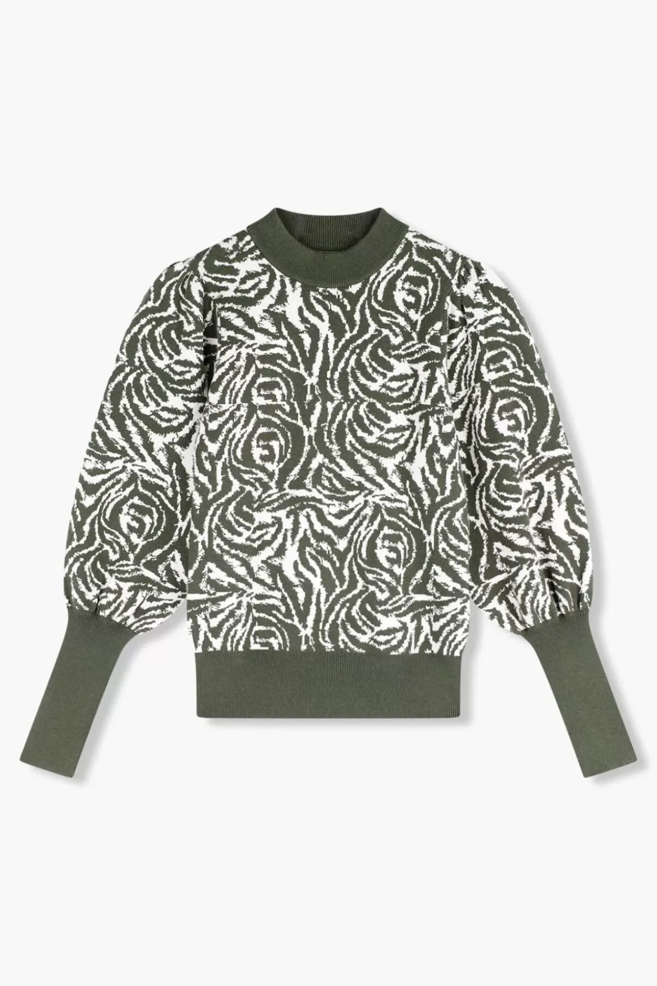 JANICE Sweaters & Truien^Trui Gebreid Pof Mouw Jay Tijger Print