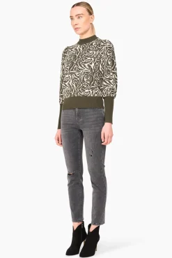 JANICE Sweaters & Truien^Trui Gebreid Pof Mouw Jay Tijger Print