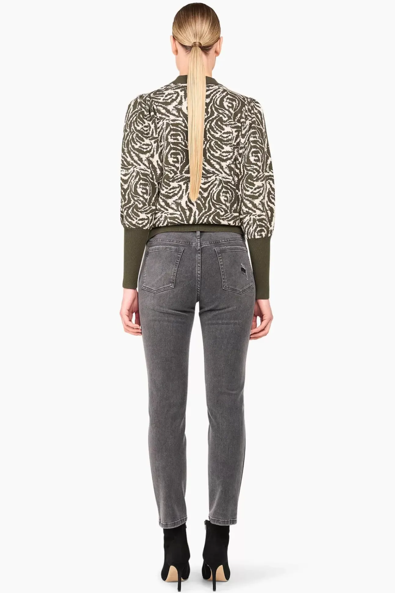 JANICE Sweaters & Truien^Trui Gebreid Pof Mouw Jay Tijger Print