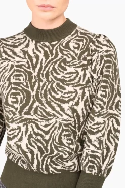 JANICE Sweaters & Truien^Trui Gebreid Pof Mouw Jay Tijger Print
