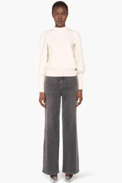JANICE Sweaters & Truien^Trui Gebreid Pof Mouw Jay Wit