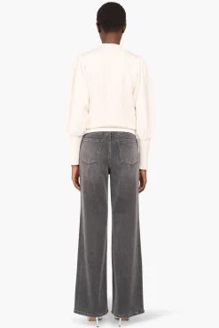 JANICE Sweaters & Truien^Trui Gebreid Pof Mouw Jay Wit