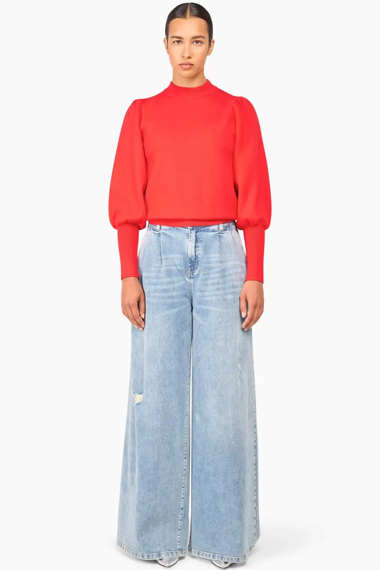JANICE Sweaters & Truien^Trui Pof Mouw Jay Rood