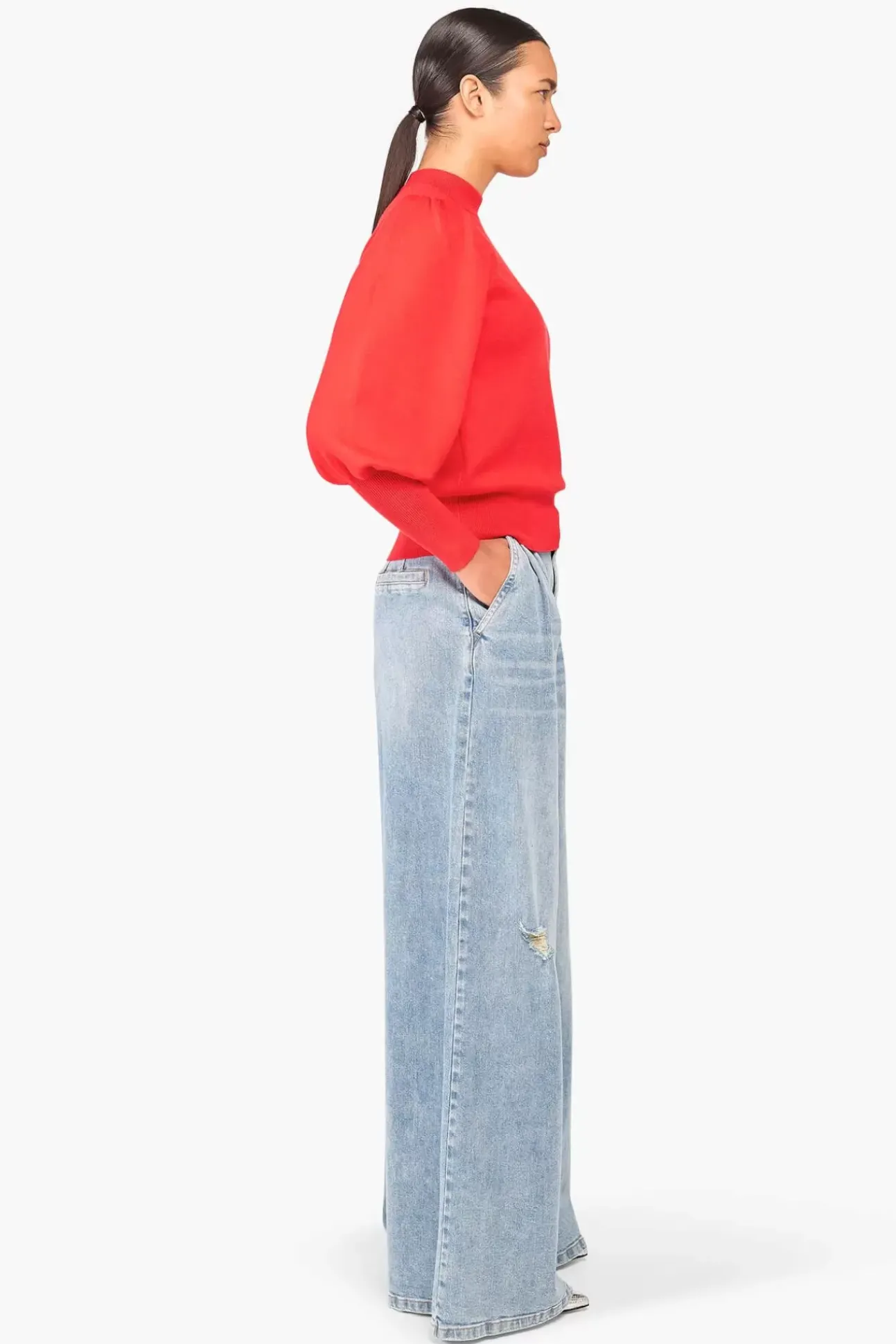 JANICE Sweaters & Truien^Trui Pof Mouw Jay Rood