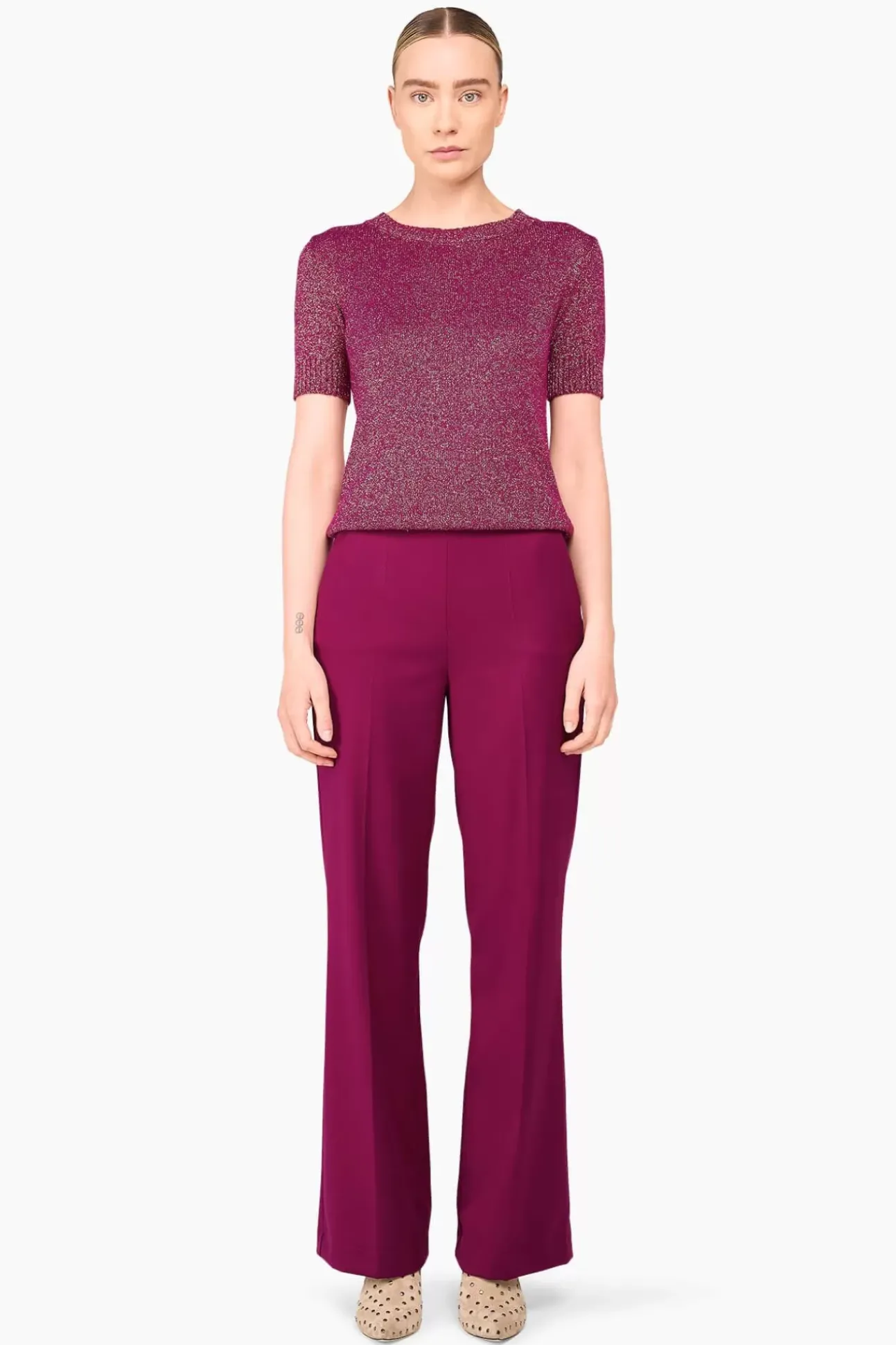 JANICE Sweaters & Truien^Truitje Dames Lurex Tyson Burgundy