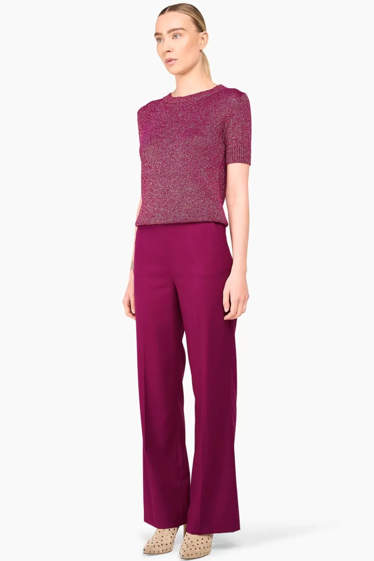 JANICE Sweaters & Truien^Truitje Dames Lurex Tyson Burgundy