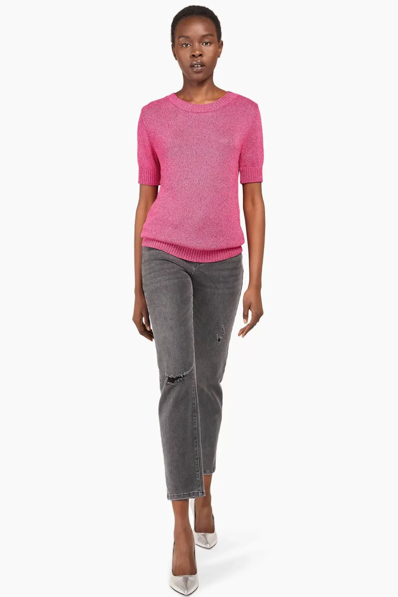 JANICE Sweaters & Truien^Truitje Dames Lurex Tyson Roze