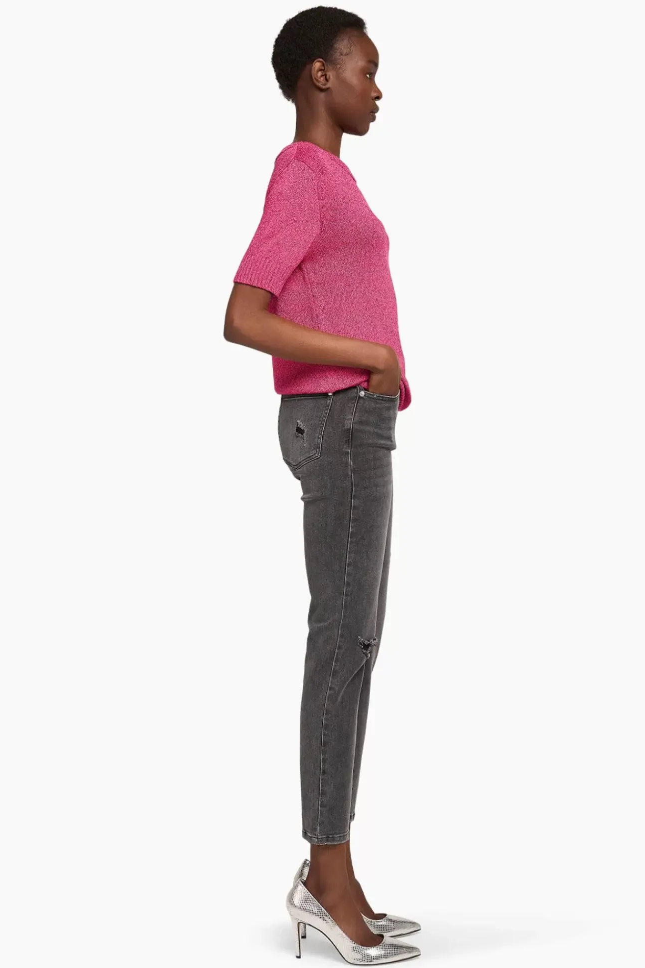 JANICE Sweaters & Truien^Truitje Dames Lurex Tyson Roze