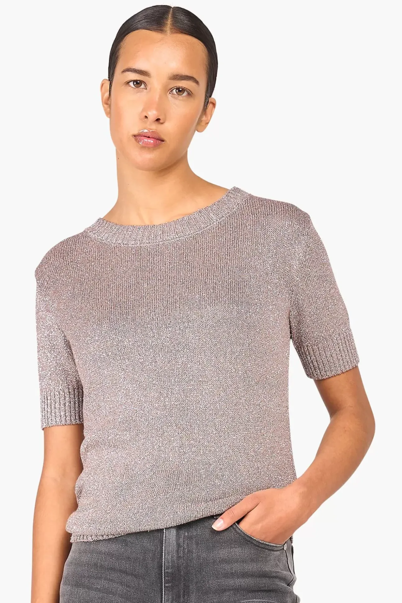 JANICE Sweaters & Truien^Truitje Dames Lurex Tyson Zilver