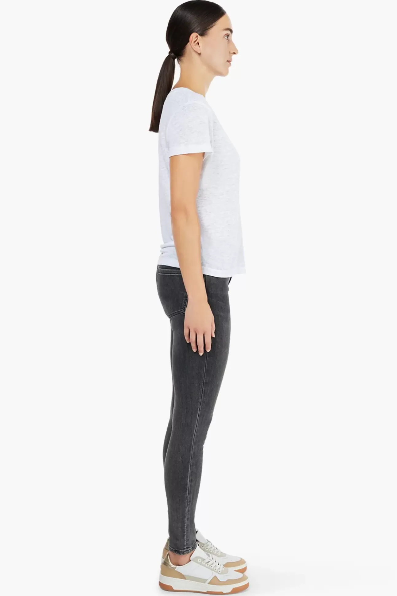 JANICE T-Shirts^Wit Linnen Dames T-Shirt Lee White