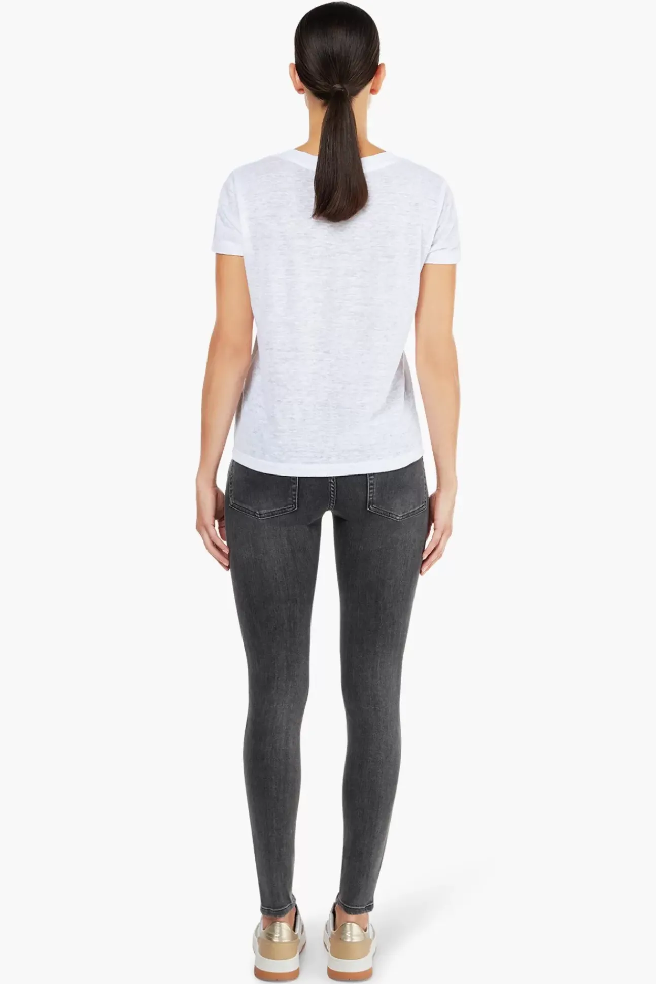 JANICE T-Shirts^Wit Linnen Dames T-Shirt Lee White
