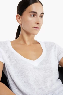 JANICE T-Shirts^Wit Linnen Dames T-Shirt Lee White