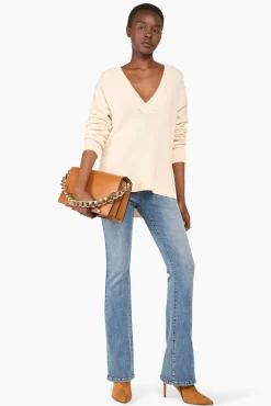 JANICE Sweaters & Truien^Witte Cashmere Dames Trui Brick Off-White
