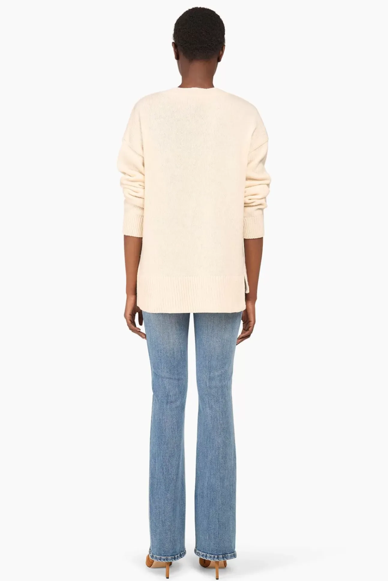 JANICE Sweaters & Truien^Witte Cashmere Dames Trui Brick Off-White