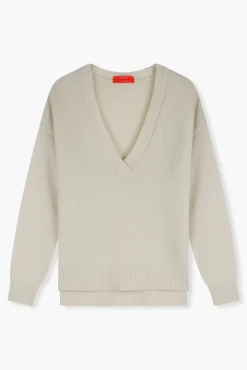 JANICE Sweaters & Truien^Witte Cashmere Dames Trui Brick Off-White