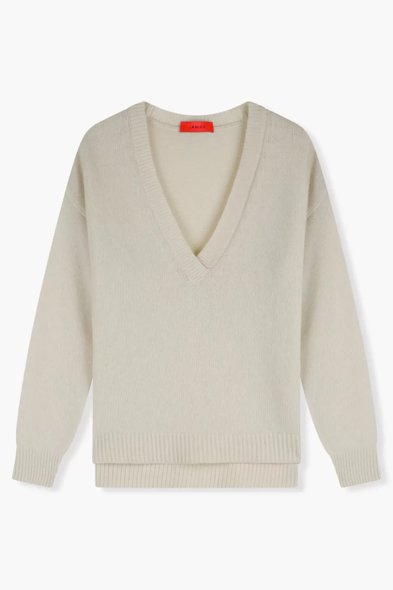 JANICE Sweaters & Truien^Witte Cashmere Dames Trui Brick Off-White