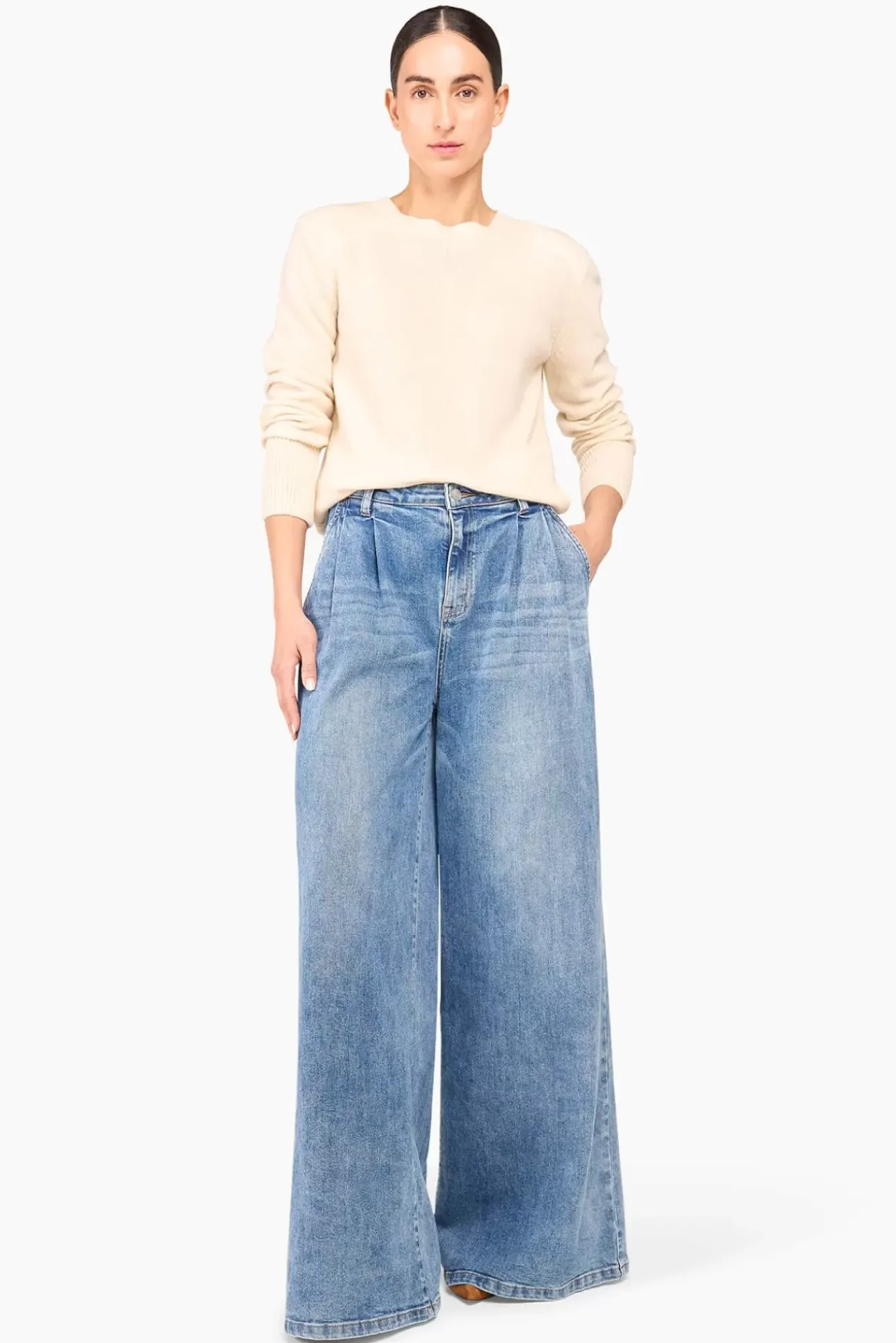 JANICE Sweaters & Truien^Witte Cashmere Dames Trui Brody Off-White