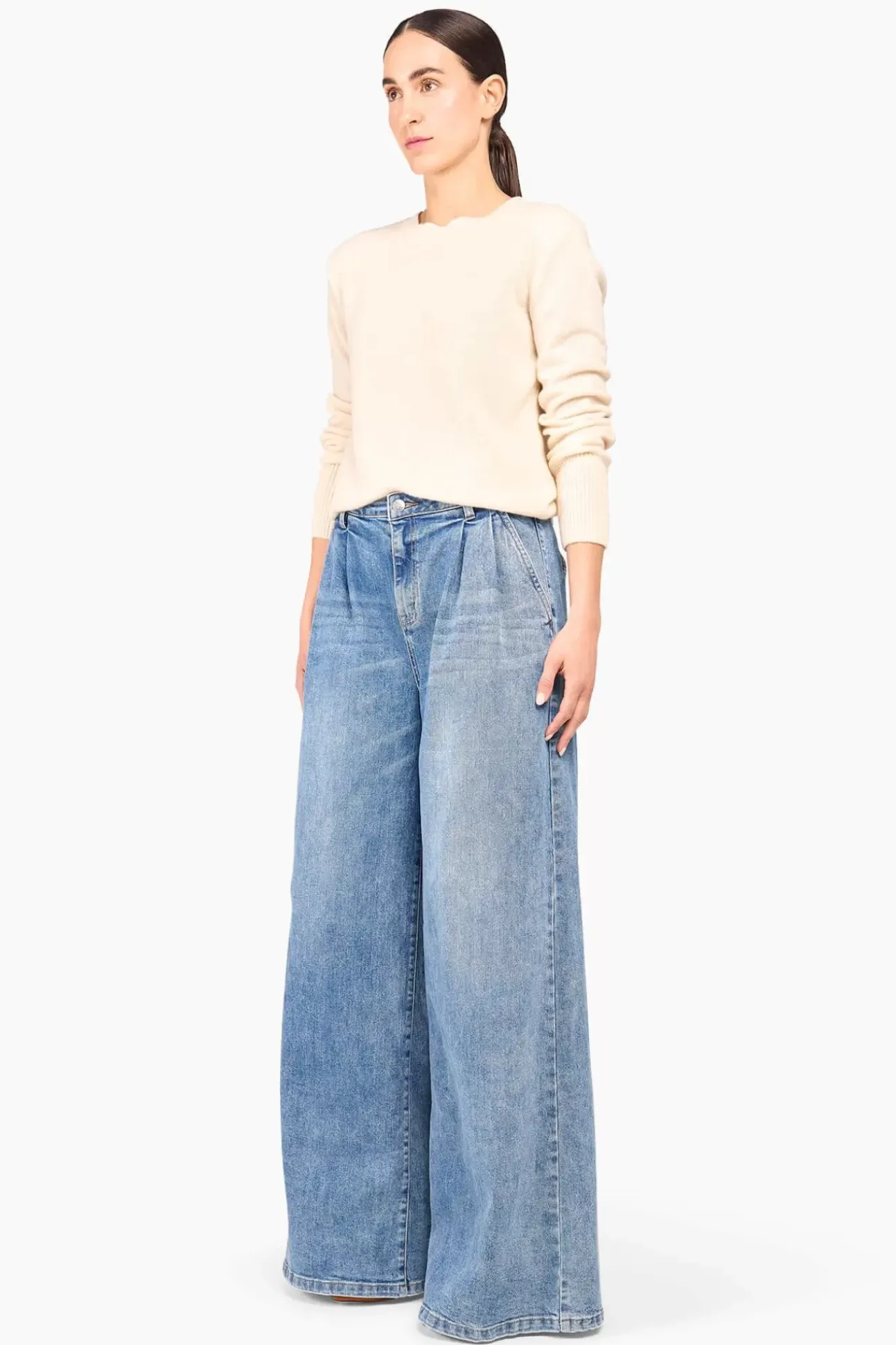 JANICE Sweaters & Truien^Witte Cashmere Dames Trui Brody Off-White